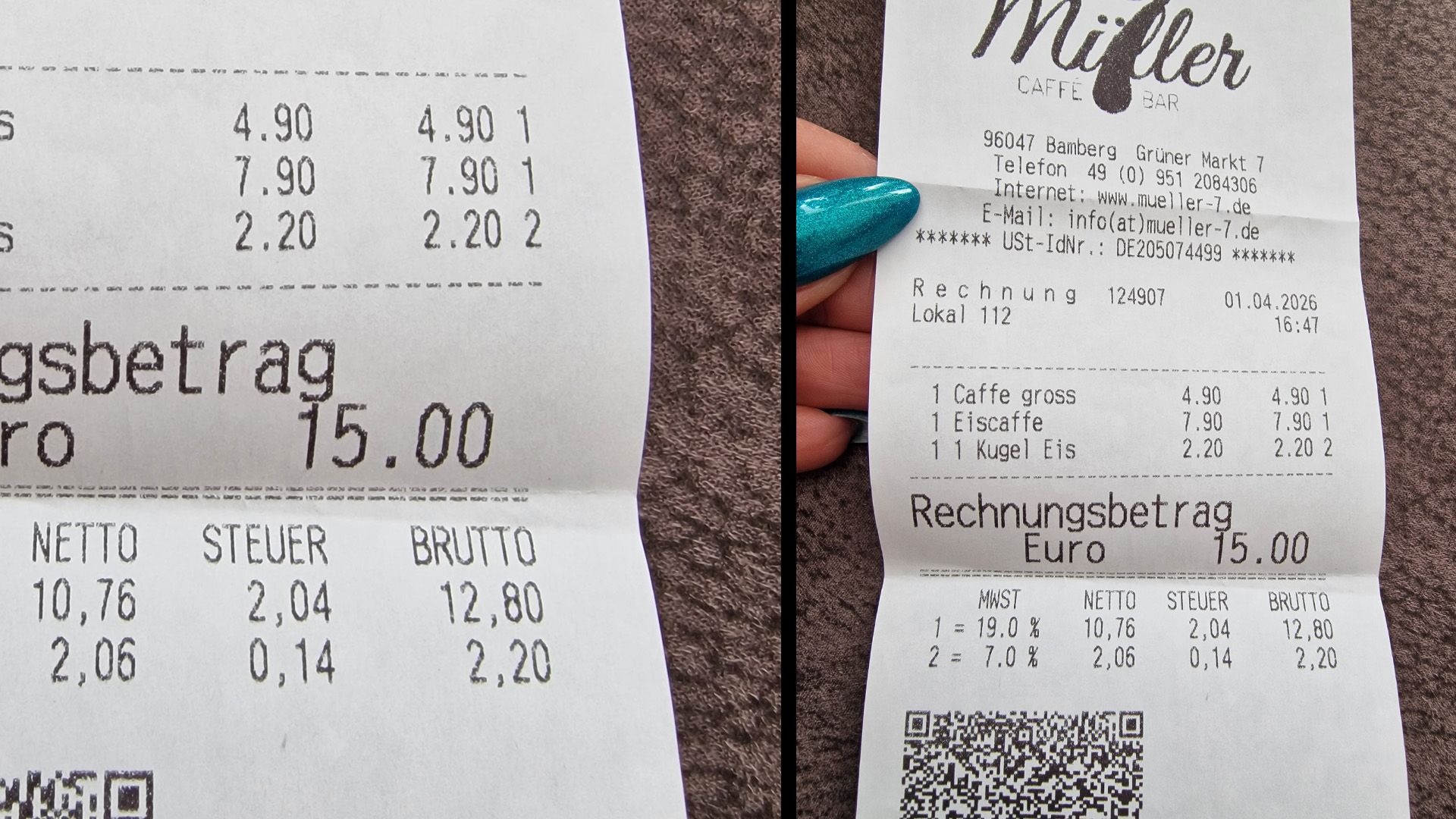Gezahlt von Chantal - Städtetrip Bamberg: Kaffee
