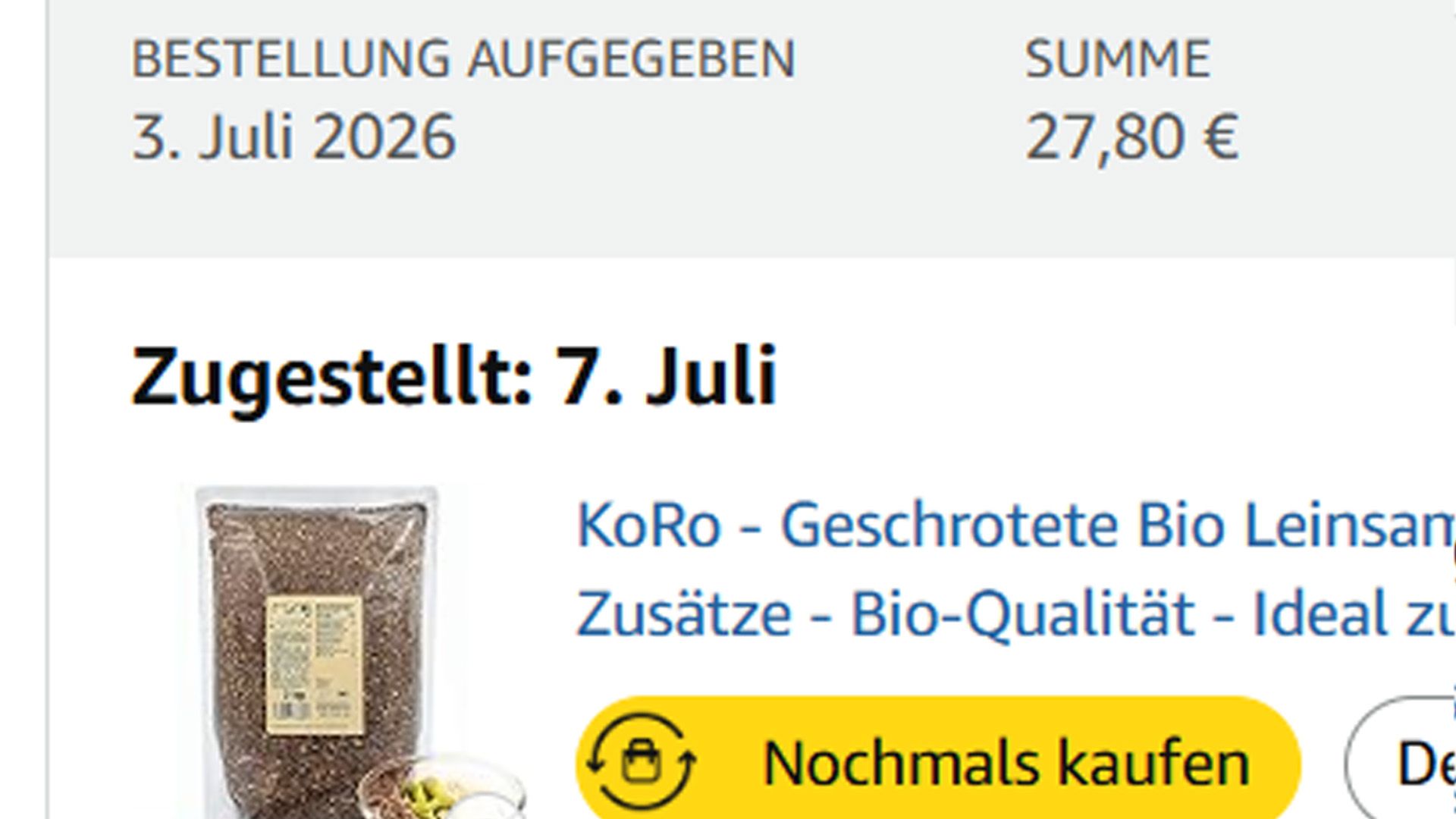 Gezahlt von infinityboy99: Leinsamen für mein Frühstück